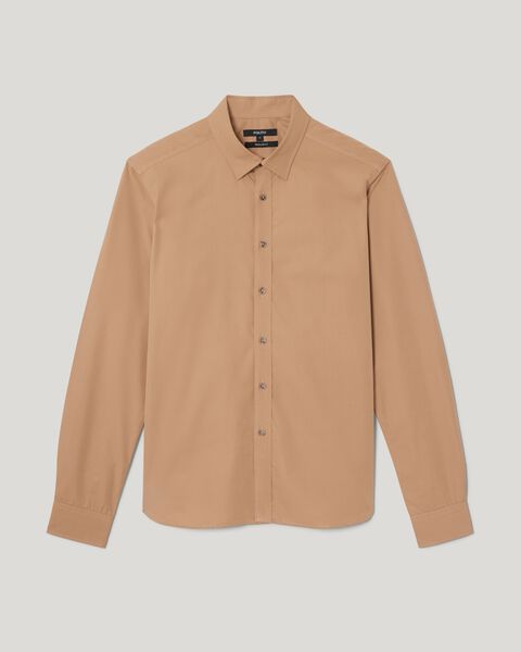 Relaxed Casual Long Sleeve Shirt, Tan, hi-res